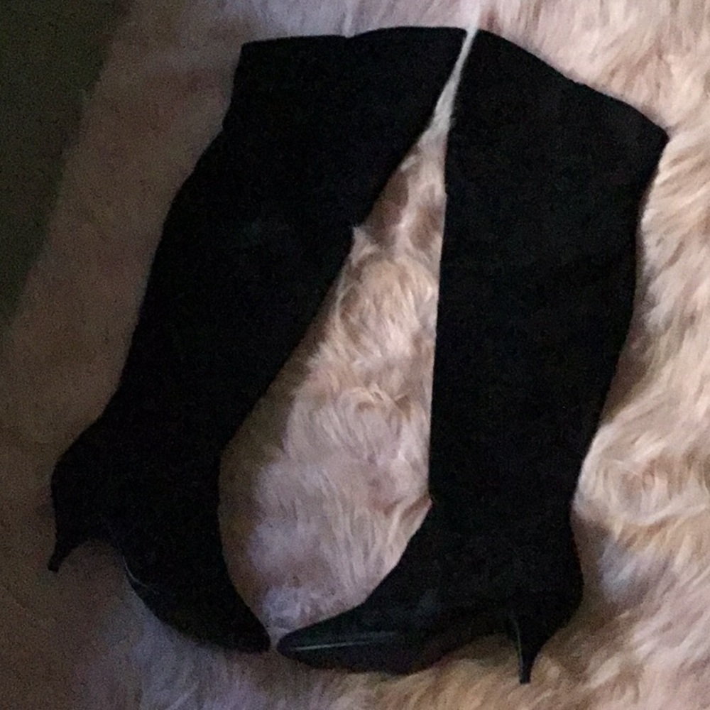 Black Thigh high Suede boots